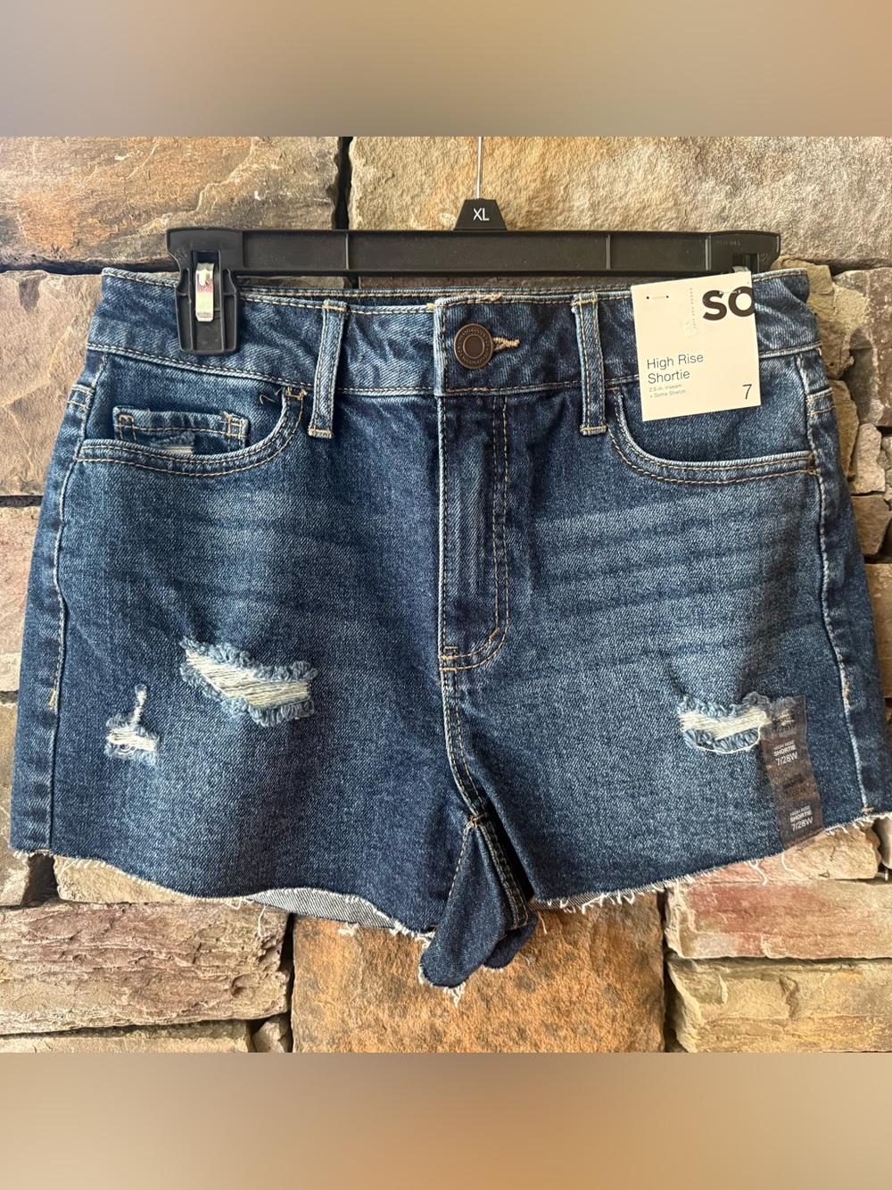 NWT/New SO High Rise Jean Shorts Juniors 7